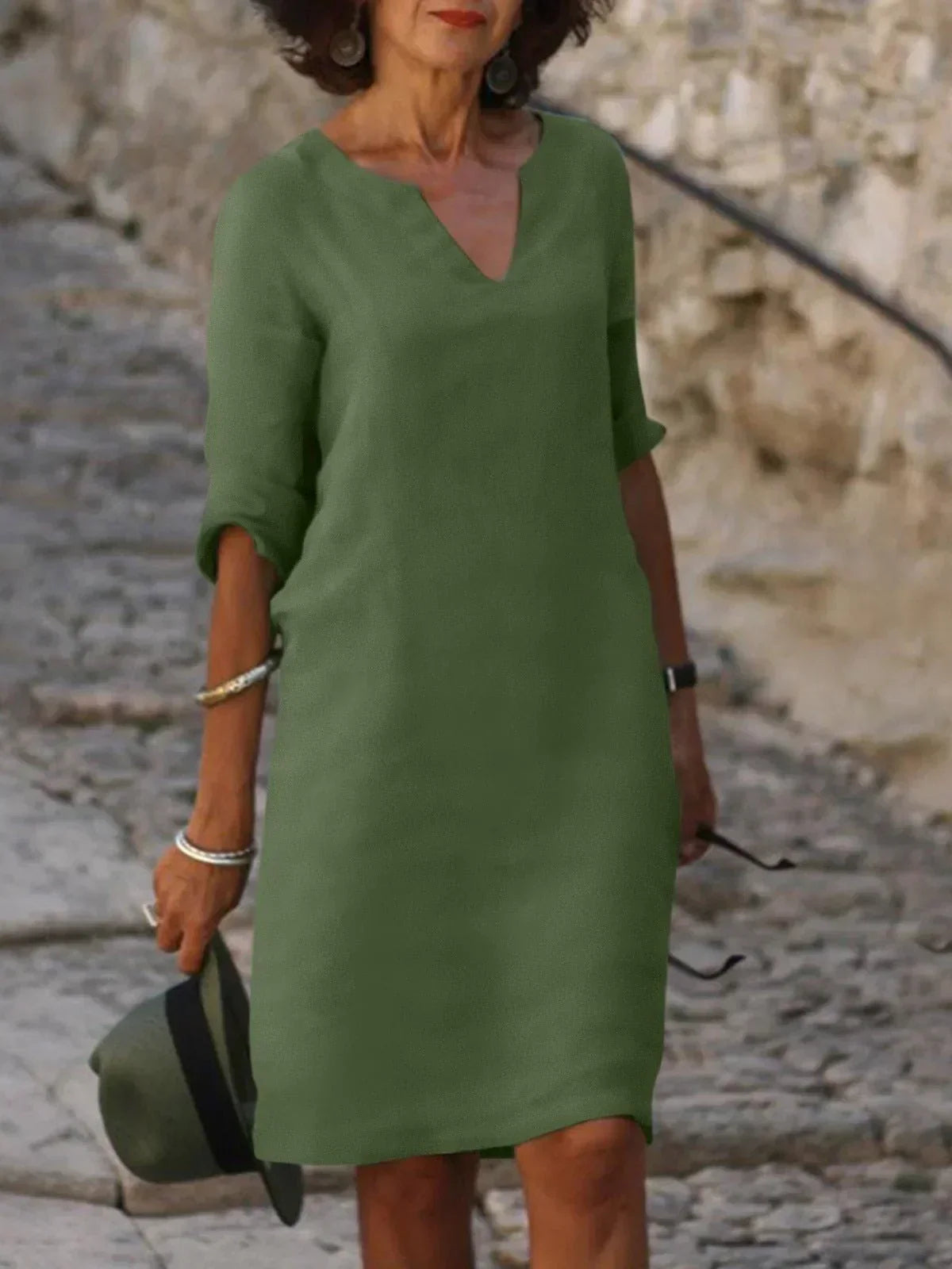 Celeste™ | Elegant V-Neck Dress
